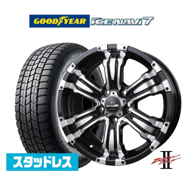【2026年製】スタッドレスタイヤ ホイール4本セット BADX ロクサーニ バトルシップII(5-114) グッドイヤー ICE NAVI アイスナビ 7 日