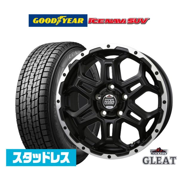 グッドイヤー ICE NAVI アイスナビ SUV (2026年製)  215/70R16 スタッドレスタイヤ ホイール4本セット BADX ロックケリー RO