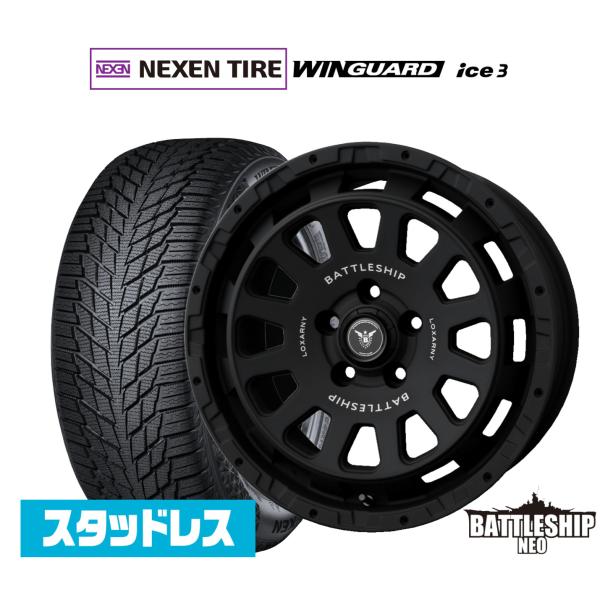 NEXEN ネクセン WINGUARD ウインガード ice 3 225/70R16 スタッドレスタイヤ ホイール4本セット BADX ロクサーニ バトルシップ