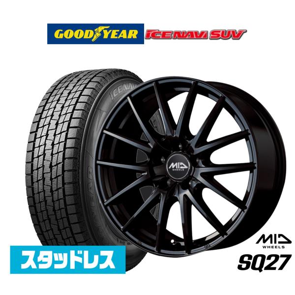 グッドイヤー ICE NAVI アイスナビ SUV (2026年製)  225/60R18 スタッドレスタイヤ ホイール4本セット MID ホイールズ SQ27