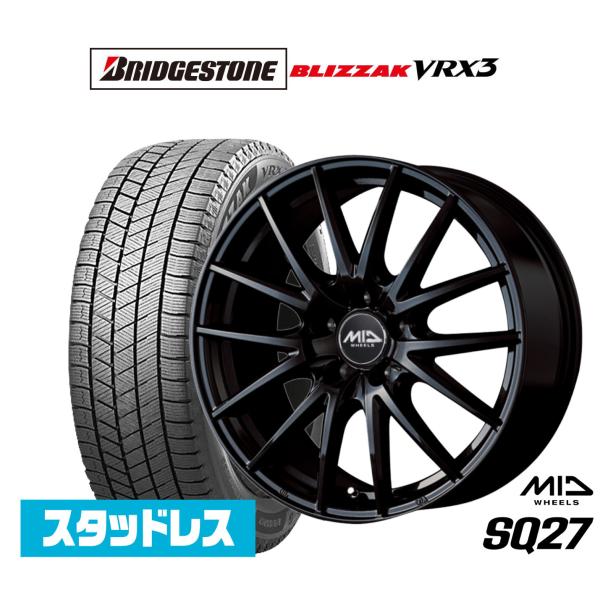 ブリヂストン BLIZZAK ブリザック VRX3 215/60R17 スタッドレスタイヤ ホイール4本セット MID ホイールズ SQ27