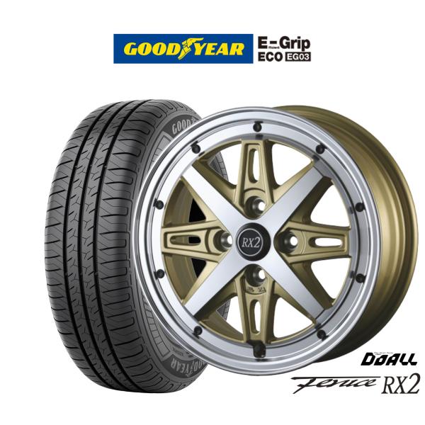 サマータイヤ ホイール4本セット ドゥオール アルジェノン フェニーチェ RX2 グッドイヤー エフィシエント グリップ エコ EG03 165/60R14