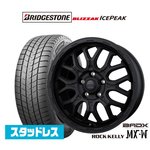 ブリヂストン BLIZZAK ブリザック ICE PEAK 215/60R17 スタッドレスタイヤ ホイール4本セット BADX ロックケリー ROCK KEL