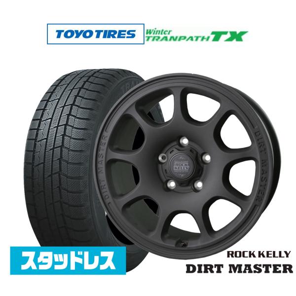 トーヨータイヤ ウィンタートランパス TX 225/50R18 スタッドレスタイヤ ホイール4本セット BADX ロックケリー ROCK KELLY DIRT 
