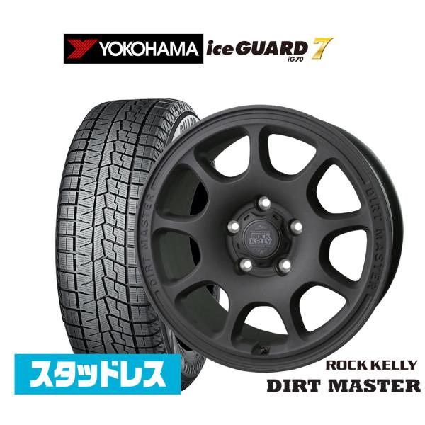 ヨコハマ ice GUARD アイスガード 7 IG70 215/60R16 スタッドレスタイヤ ホイール4本セット BADX ロックケリー ROCK KELL