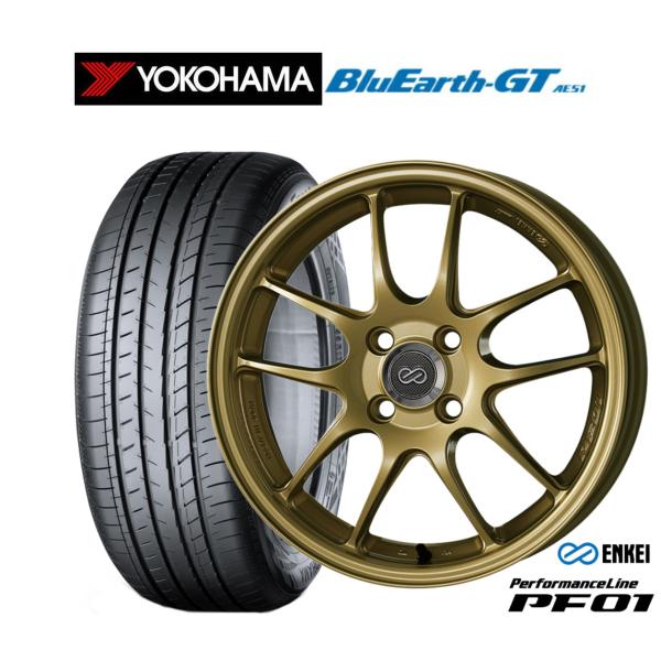 エンケイ　pf01 + YOKOHAMA BluearthGT 16インチ ENKEI サマータイヤ ホイール4本セット エンケイ PF01 ヨコハマ
