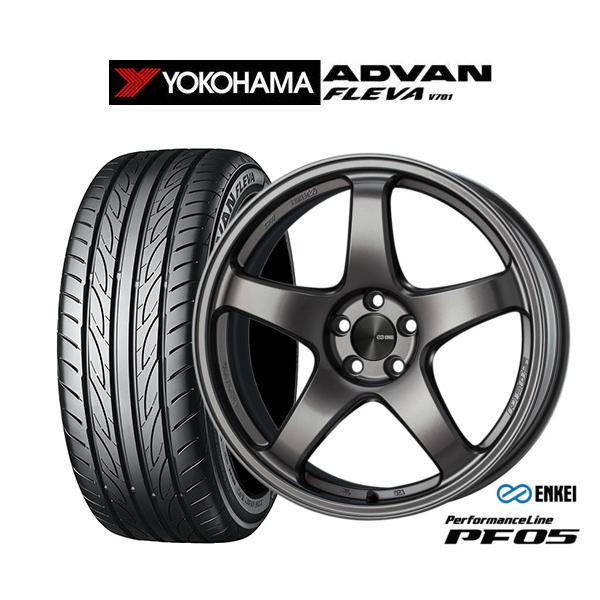 サマータイヤ ホイール4本セット エンケイ PF05 ヨコハマ ADVAN アドバン フレバ V701 195/45R17