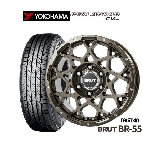 225/65R17 YOKOHAMA ジオランダー21年製 夏タイヤ 4本 ① サマータイヤ ホイール4本セット トライスター BRUT BR-55