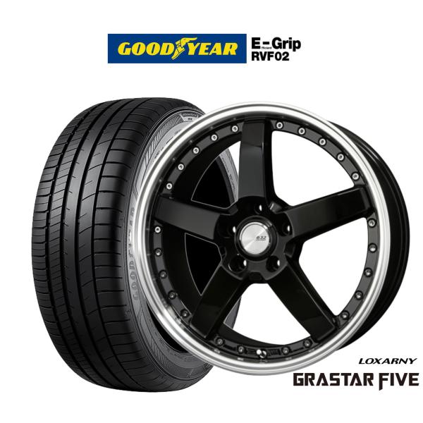 サマータイヤ ホイール4本セット BADX ロクサーニ グラスターファイブ グッドイヤー エフィシエント グリップ RVF02 215/45R18