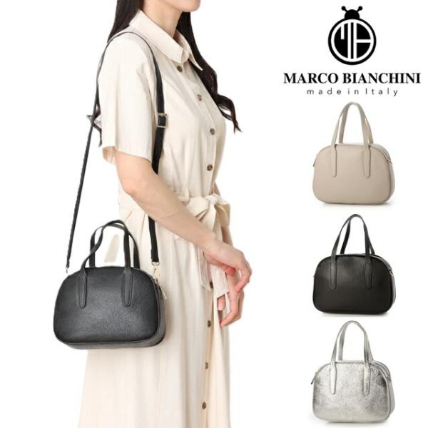 ショルダーバッグ イタリア製 マルコビアンキーニ MARCO BIANCHINI バッグ ハンドバッグ ボストンバッグ レザー シボ革 シンプル レディース 牛革