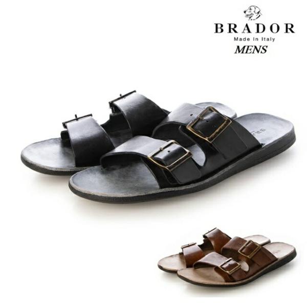 BRADOR ブラドール クロス サンダル メンズ 本革 レザー 牛革