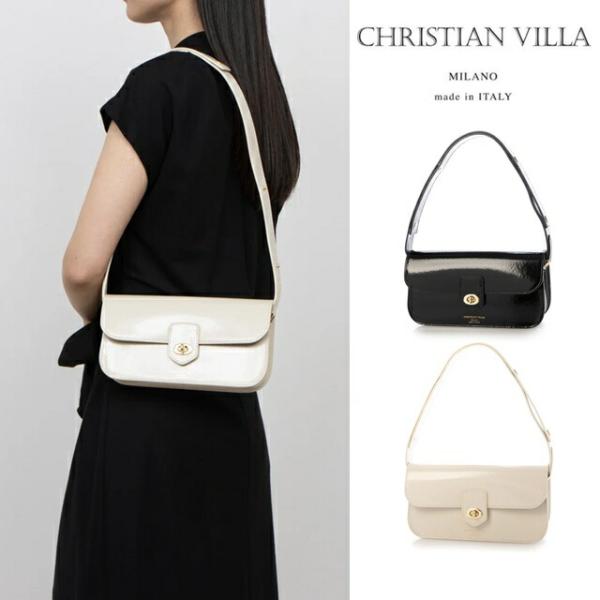美品❤️CHRISTIAN VILLA 2wayレザー バッグ ショルダー CHRISTIAN VILLA クリスチャンヴィラ ハンド バッグ 2WAY ショルダー