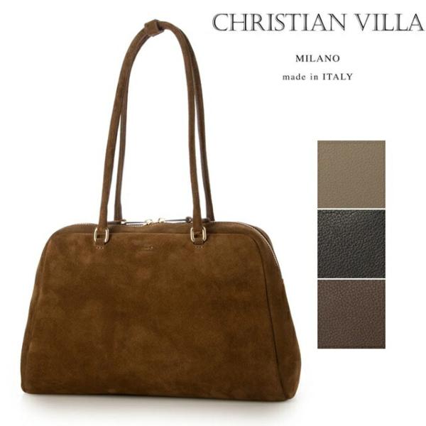 CHRISTIAN VILLA クリスチャンヴィラ ハンド バッグ 2WAY 肩掛け レディース イタリア製 牛革 6455
