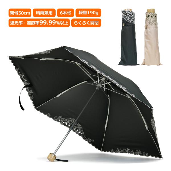 日傘 折りたたみ 軽量 晴雨兼用 折り畳み傘 ミニ おしゃれ 遮光率 遮蔽率 99 99 親骨50cm 6本骨 レディース レディス リーフ ボーラー刺繍 Nou キャロン国 ストール 手袋 バッグ 通販 Yahoo ショッピング