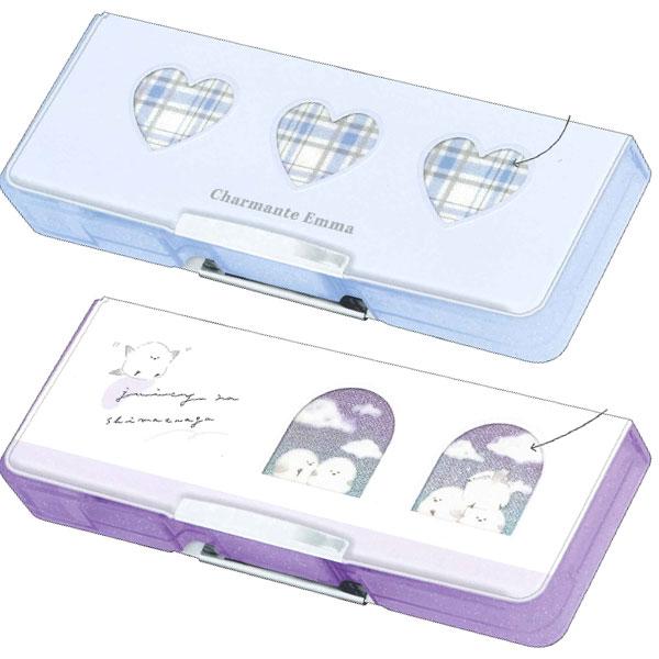 カミオジャパン コンパクト 両面開き ペンケース 筆箱 218712/チェック