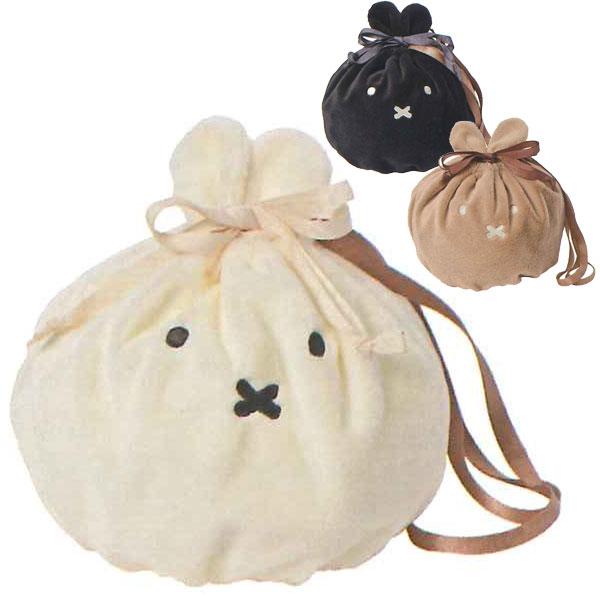 Miffy（ミッフィー） フェイスシリーズ ふわもこ 巾着バッグ EB341WH