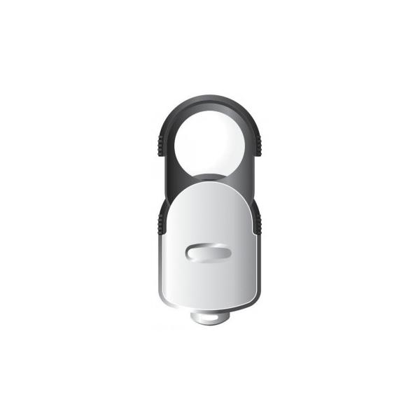 コンパクトで持ち運びに便利です。ルーペを2枚合わせると倍率が5倍になります。