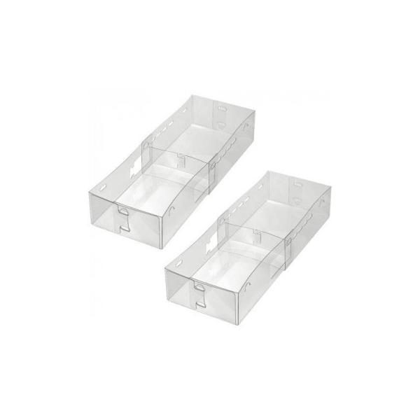 引き出しの奥行きにぴったり収まるスライド式収納ケース2個セット。中身がひと目でわかり、ブラやショーツ、靴下などの整理整頓に最適です。