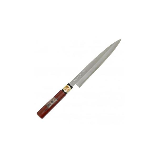 芳清　包丁　210㎜　カスミ研　スシ切 刺身包丁 210mm 片刃 右手用 ハガネ カスミ 堺源吉作 ダイキチ 日本製