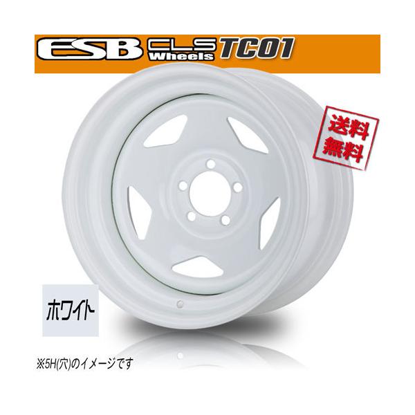 ホイール新品 4本セット ESB CLS TC-01 ホワイト 深リム鉄チン