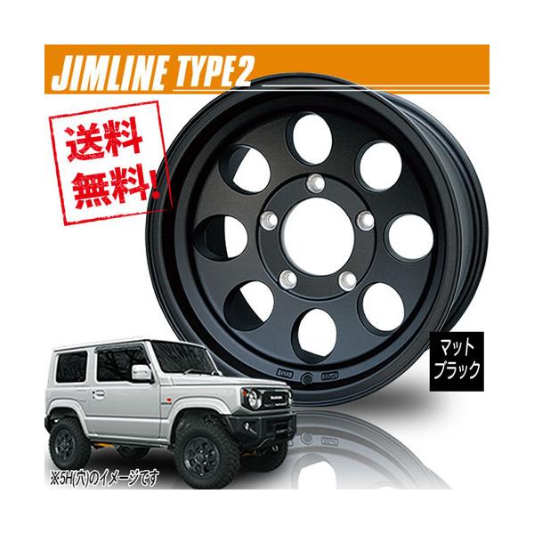 JIMLINE TYPE2 16インチマットブラック6H139.7/8J/-28 WEDS 4本セット