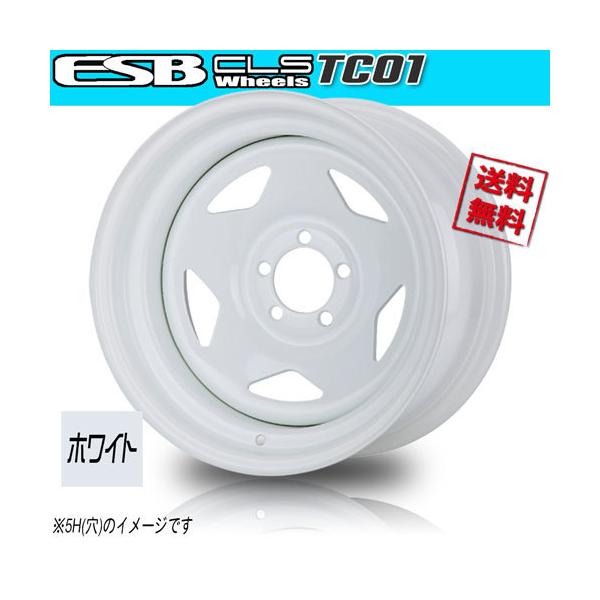 ホイール新品 4本セット ESB CLS TC-01 ホワイト 深リム鉄チン