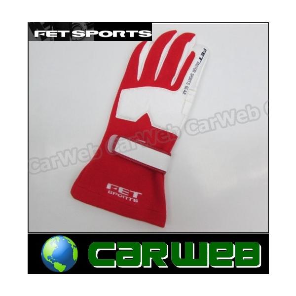 FET sports/エフイーティースポーツ 3D レーシンググラブ レーシンググローブ レッド×ホワイト Mサイズ
