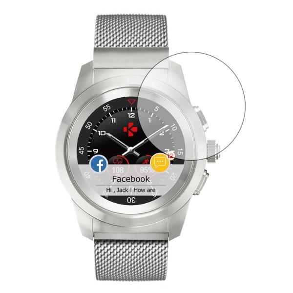 MyKronoz ZeTime Regular 44mm ��p ���� �K���X�t�B���� �� ������ ���d�x9H �u���[���C�g�J�b�g ����^�C�v ������ �t�� �ی� �t�B���� �݊��i