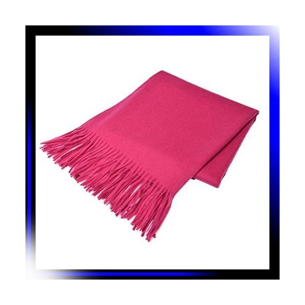 16 マゼンダ カシミヤ カシミヤ100 ストール 大判 超目玉 60c フリンジ