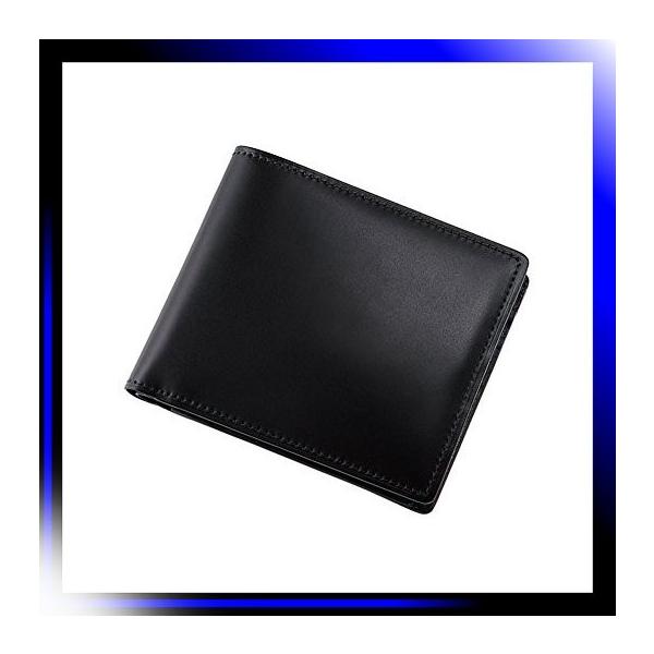 ブラック ネイビー 財布 メンズ 二つ折り財布 コードバン 信託 小銭入
