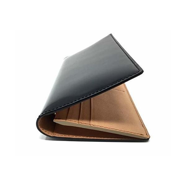 爆安プライス ブラック コードバン長財布 日本製 小 オールレザー メンズ財布