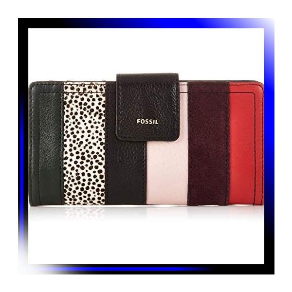 ブラックパッチワーク フォッシル 長財布 Logan Rfid Tab Clutch Colegioomega Com