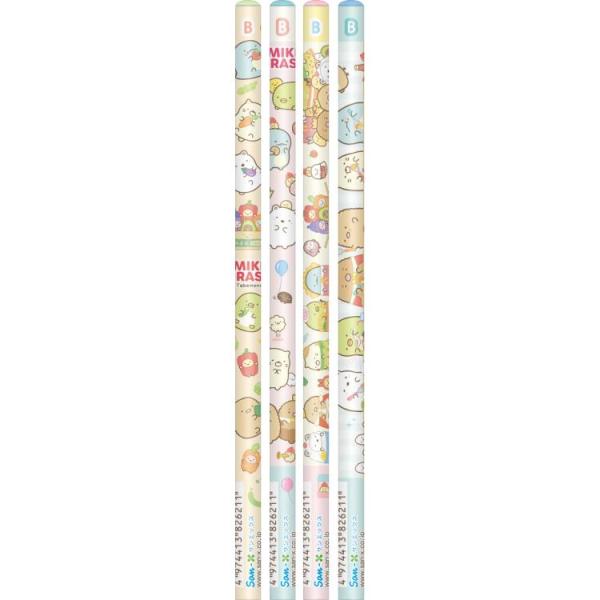 4種セット】すみっコぐらし 鉛筆B丸 ようこそ!たべものおうこく 4種セット】すみっコぐらし 鉛筆B丸 ようこそ!たべものおうこく
