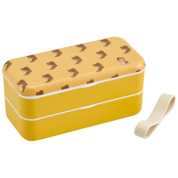 ［商品仕様］メラミン製のフタがおしゃれな2段お弁当箱です。中ブタに収納できる16.5cmのお箸付き！【サイズ】約173×84×82mm【容量】約600ml（上段：280ml、下段：320ml）【材質／耐熱温度】　フタ：メラミン樹脂／100度...