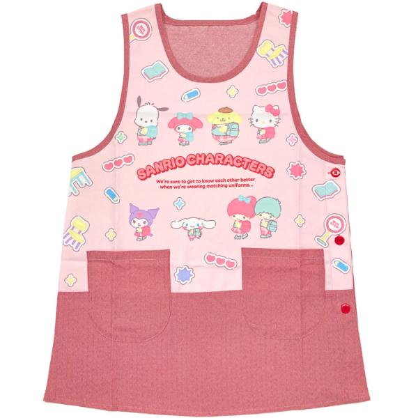サンリオキャラクターズ エプロン 大寸 キャラMIX 転写切替 LL〜3L