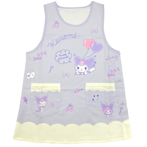 クロミ エプロン 大寸 転写脇釦 3L〜4L パープル サンリオ 大人 888189