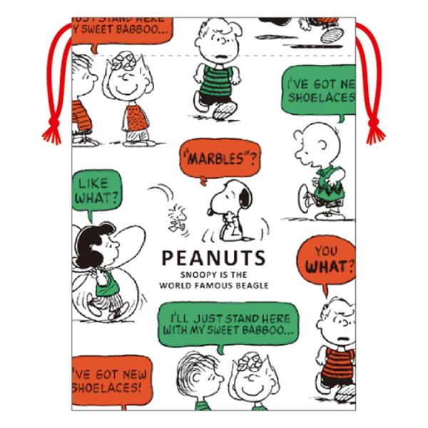 スヌーピー 紐付ポーチ S 白 307150 SNOOPY PEANUTS : キャラクター
