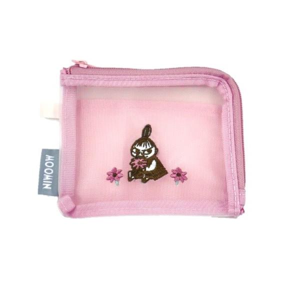 ムーミン メッシュL字パスケース リトルミイ ピンク ミルクカラー