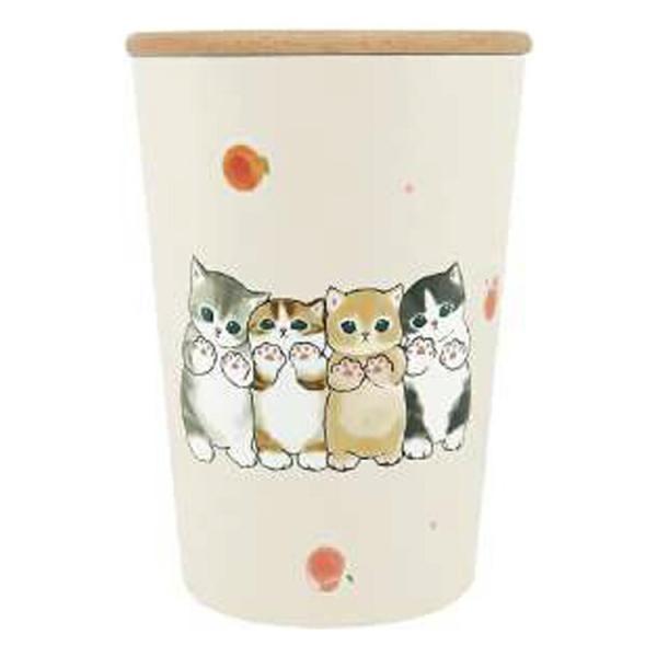 mofusand 2ＷＡＹ真空二重タンブラー400ml 木蓋付 ピーチにゃん 047280 モフサンド 桃 もも