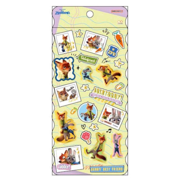 ズートピア シール ニック&ジュディ デコ デコレーション 金箔押し入り