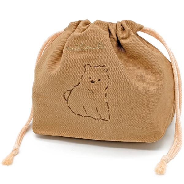 他サイト： ミリミリ ランチ巾着 クマ 890835 アニマル シンプル マチ付き セール・ラッピング不可の商品画像