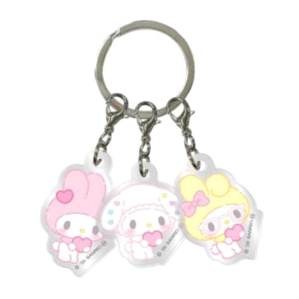 マイメロディ 3連アクリルキーホルダーA マイメロディ50th ガーリー