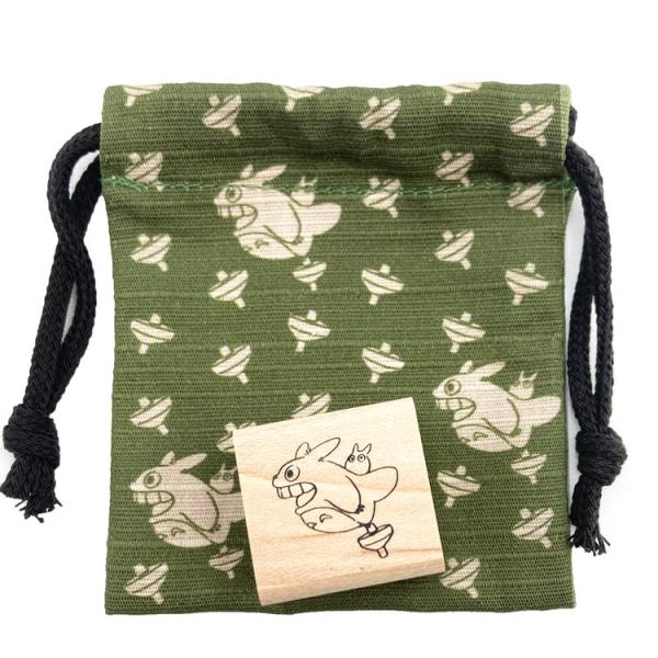 となりのトトロ きんちゃく すたんぷ トトロとコマ 129776 TOTORO