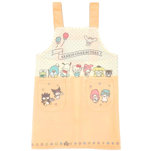 サンリオキャラクターズ キャラクター子供エプロン 転写H型 オレンジ