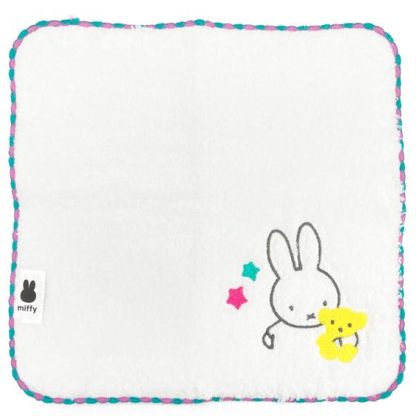 ミッフィー ふわふわ刺繍ハンカチーフ ピンク 053484 miffy ディック
