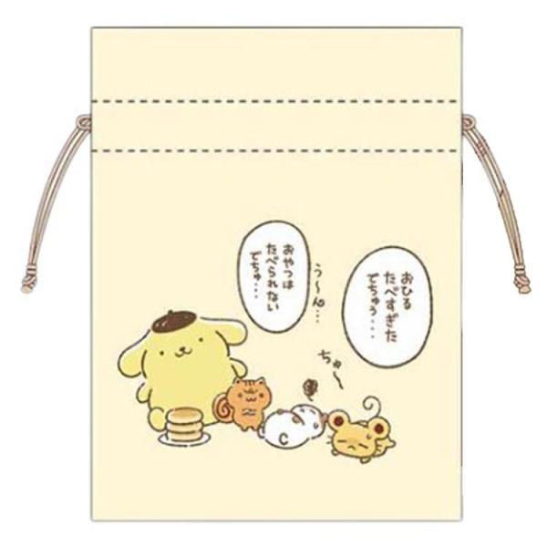 ポムポムプリン 豆巾着 YE 262726 チームプリン Pom Purin