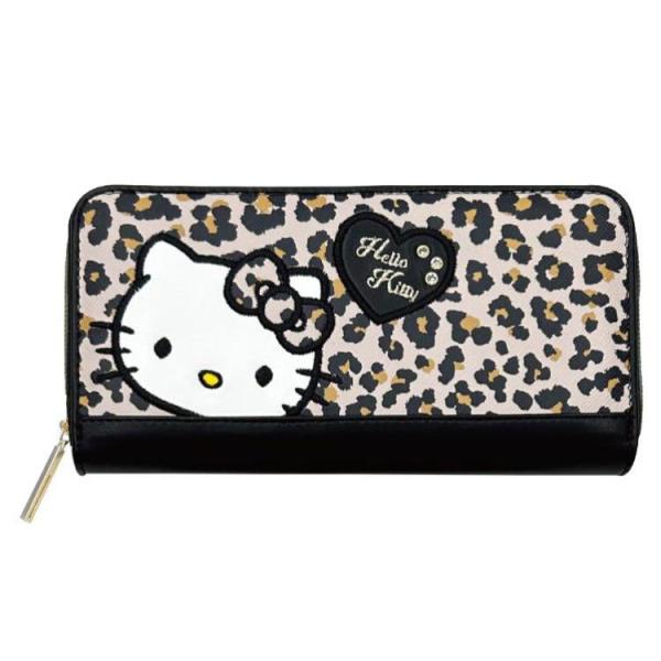 ハローキティ ラウンド束入れ ヒョウ柄 151758 ワッペンキティ Hello