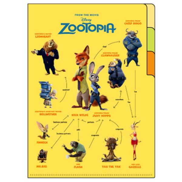ズートピア クリアファイルA5 3P DC相関図 218601 Zootopia