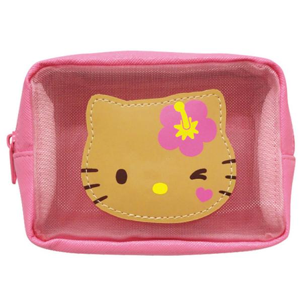 ハローキティ メッシュポケット付きマルチポーチ ピンク 606510 日焼け