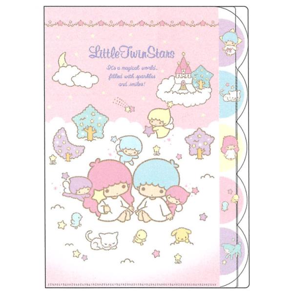 スプラトゥーン　サンリオ　キャラクタークリアファイル A4サイズ リトルツインスターズ A4ダイカットクリアファイル5P 646510 SANRIO